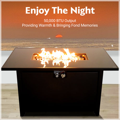 25 H x 42 W Steel Outdoor Fire Pit Table with Lid