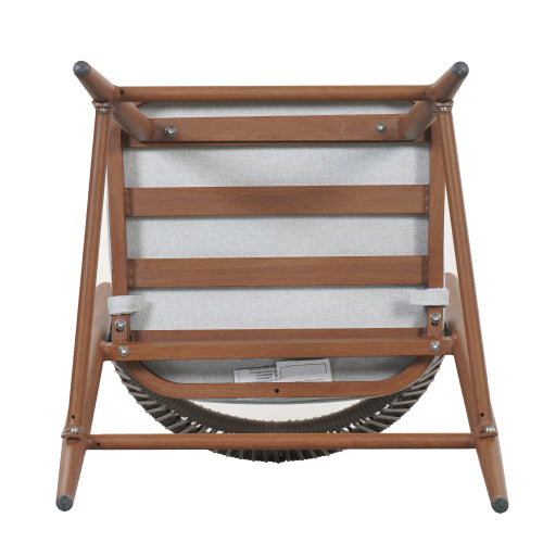 Outdoor 26" Seat Height Aluminum Frame Counter Stools with PE Rattan Scallop-shaped Backrest, Set of 2, Teak Finish