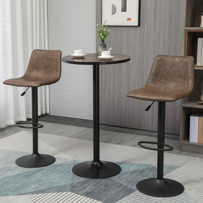 42inch   H Bar Height Round Bar Table, Rustic Industrial Pub Table, Elm Wood Top Bistro Table with Metal Base