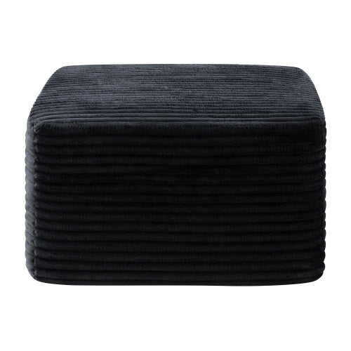 37.5 Inch Square Corduroy Upholstered Ottoman, Soft Padded Multi-Use Foot Stool for Living Room Decor