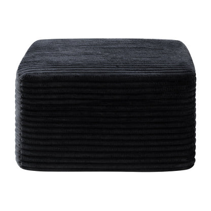 37.5 Inch Square Corduroy Upholstered Ottoman, Soft Padded Multi-Use Foot Stool for Living Room Decor