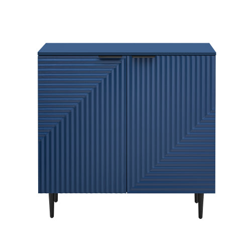 Modern Geometric Door Side Cabinet Home Accent Storage Cabinet With Metal Legs Adjustable Shelf & Anti-Tipping Device