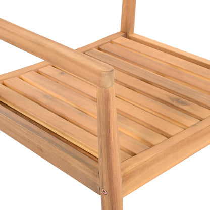 CREATIVE BRAIDED ACACIA WOOD OUTDOOR DINING CHAIRS WITH ARMRESTS, SUITABLE FOR OUTDOOR DINING AND LEISURE PLACES, TEAK LOOK & GREY ROPE,SET OF 2