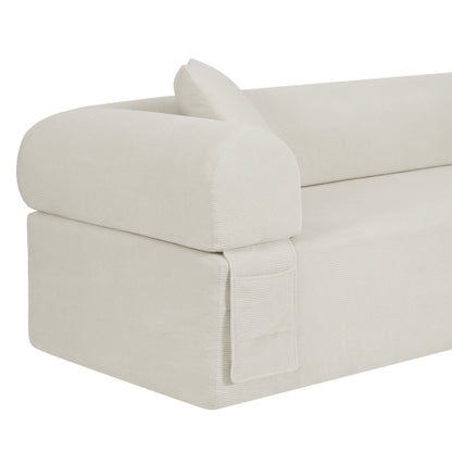 3-Seater Boneless Corduroy Sofa, No Assembly for Small Spaces