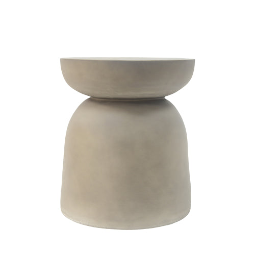 Outdoor Round Top MGO Drum Side/End Table , Living Room Accent Table,Light Grey