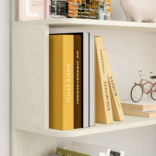 90cm Corner Bookshelf with Anti-Drop Panel and Open Shelves