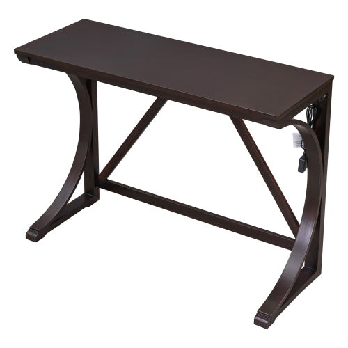3-Piece Espresso Farmhouse Set with USB & Type-C, Table & 2 Stools