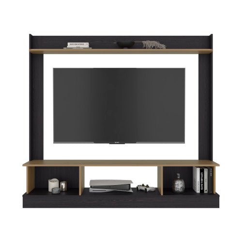 Berea 65" TV Entertainment Center Modern Media Console with Storage for Gaming & wenge and natural oak