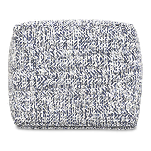 Nate 18 Inch Square Pouf Ottoman Handwoven Cotton Floor Cushion Accent Stool