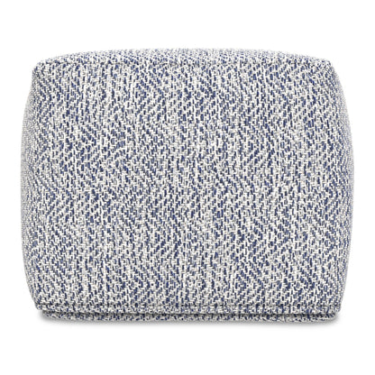 Nate 18 Inch Square Pouf Ottoman Handwoven Cotton Floor Cushion Accent Stool