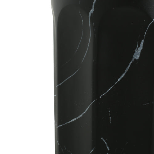 Outdoor Lightweight Concrete Black Marble Effect Side Table,Living Room Mgo End Table