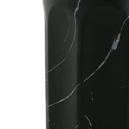 Outdoor Lightweight Concrete Black Marble Effect Side Table,Living Room Mgo End Table