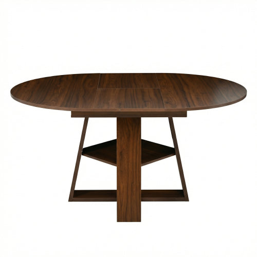 43-59 Inch Extendable Round Dining Table for 4-8 People