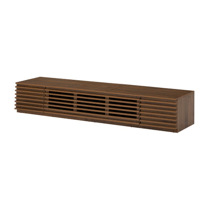 70.8 inch Walnut Fluted Flip Door TV Stand Low Profile Media Console For 65¨C80 Inch TV