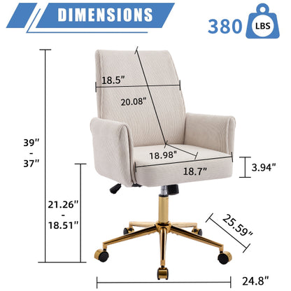 Mid-back liftable office chair, striped fabric, and ergonomically designed, is an excellent choice for working, studying or relaxing. The mid-back design provides a better sitting experience,White