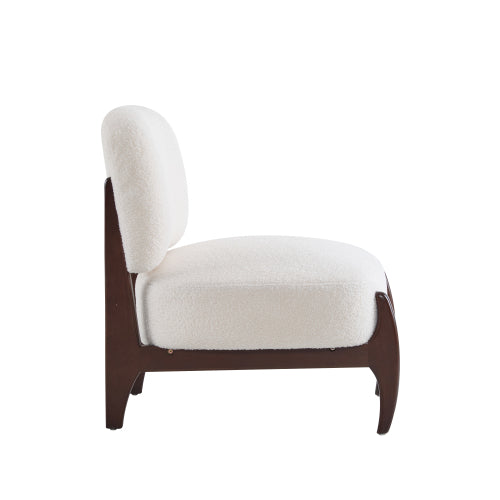25.5inch Modern Boucle Lounge Chair with Solid Wood Frame, Soft and Durable Boucle Upholstery, Perfect for Living Room