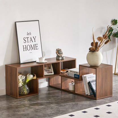 2-Piece L-Shaped Free Combination Cube TV Stand Adjustable Length 45-80 Inch TV Gaming Storage Shelf