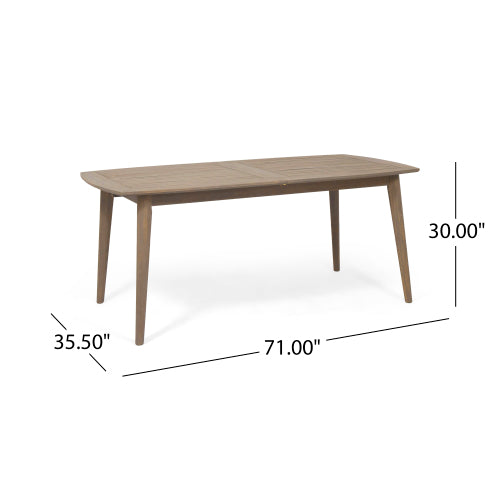 Outdoor Acacia Wood Expandable Dining Table, Gray