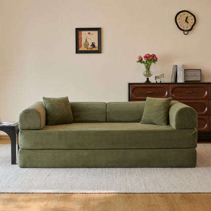 78.8 inch  Corduroy Convertible Sofa Bed, Boneless Loveseat