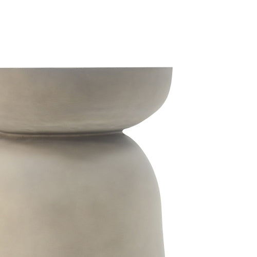 Outdoor Round Top MGO Drum Side/End Table , Living Room Accent Table,Light Grey