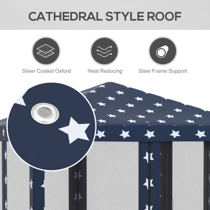 10' x 10' Pop Up Canopy Tent with Netting, Instant Gazebo, Ez up Screen House Room with Carry Bag, Height Adjustable, for Outdoor, Garden, Patio, American Flag