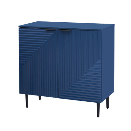 Modern Geometric Door Side Cabinet Home Accent Storage Cabinet With Metal Legs Adjustable Shelf & Anti-Tipping Device