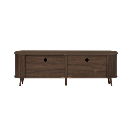 70 inch Modern TV Stand for TVs Up to 80 inch, Wood Grain Media Console with Solid Wood Legs
