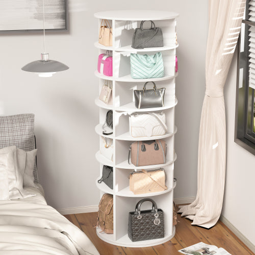 7 Tier 360 Degree Rotating Shoe Rack Tower Large Capacity Free Standing Shoe Organizer