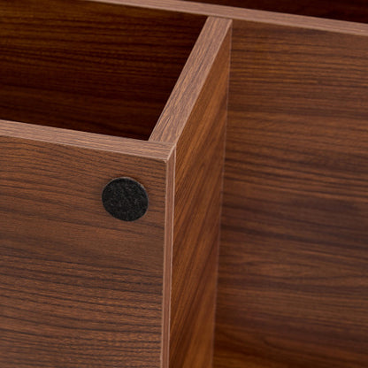 Dark Walnut Modular TV Stand with Open Storage Entertainment Center