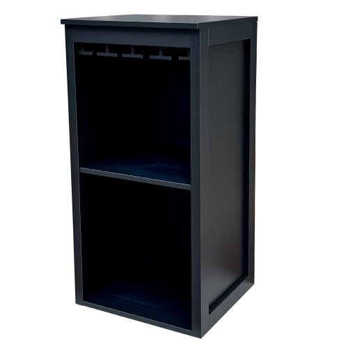 Black color modular wine bar Cabinet with Storage Shelves with Hutch for Dining Room
