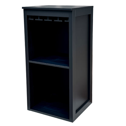 Black color modular wine bar Cabinet with Storage Shelves with Hutch for Dining Room