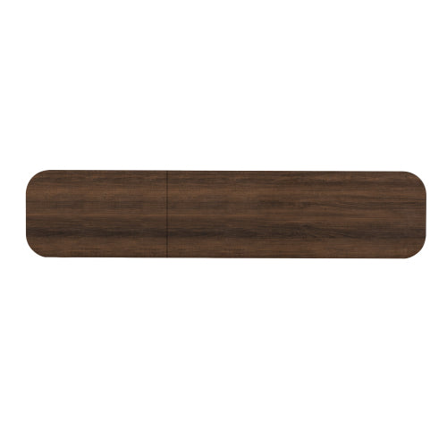 70 inch Modern TV Stand for TVs Up to 80 inch, Wood Grain Media Console with Storage, Curved Corners