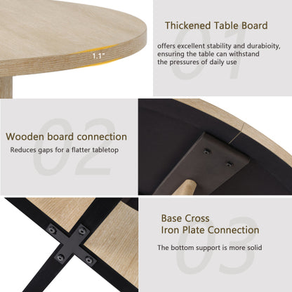 47.3 Inch Round Dining Table, Light Oak
