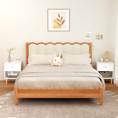 23.22''H Wooden Nightstand with One Drawer One Shelf for Kids, Adults, White