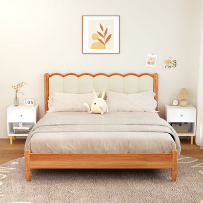 23.22''H Wooden Nightstand with One Drawer One Shelf for Kids, Adults, White