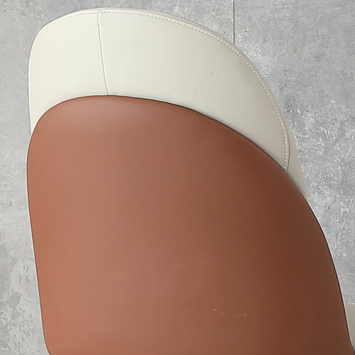 Set of 2 Beige PU Leather Dining Chairs, Gold Rust-Proof Stainless Steel Frame 330lbs Max Load