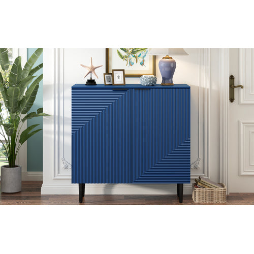 Modern Geometric Door Side Cabinet Home Accent Storage Cabinet With Metal Legs Adjustable Shelf & Anti-Tipping Device