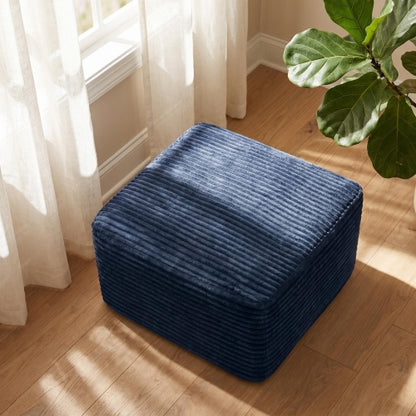 37.5 inch Corduroy Square Ottoman with Soft Padded Seat