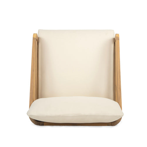 Royal Wood Club Chair, Beige