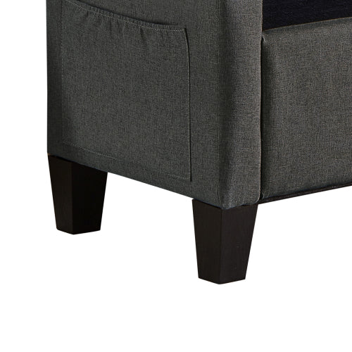 Ottoman with Storage, Storage Ottoman Bench with Safety Hinge 350 lbs Weight, Upholstered Entryway Bench with Seating for Bedroom, Living Room - Dark Gray