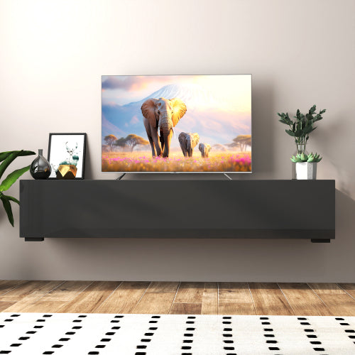 Wall Mount Floating Melamine TV Console Drop Down Hidden Cabinet Media Storage Shelf