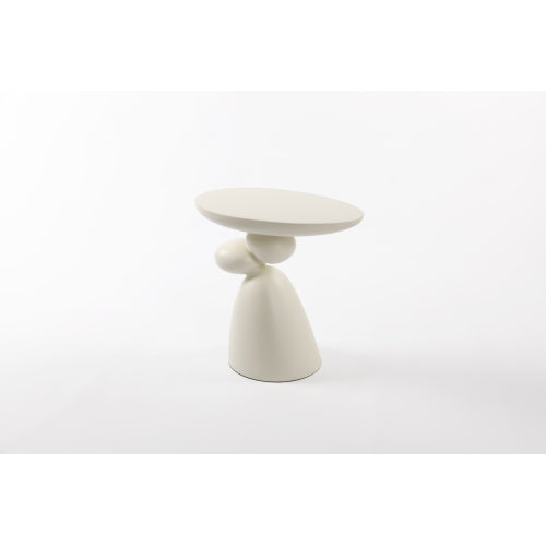 Lucky Stone Fiberglass Side Table, Wabi-Sabi Decorative Corner Coffee Table