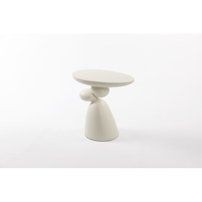 Lucky Stone Fiberglass Side Table, Wabi-Sabi Decorative Corner Coffee Table