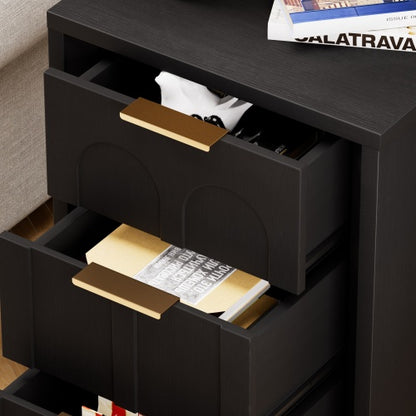 Black 3-Drawer 2-Pack Nightstands