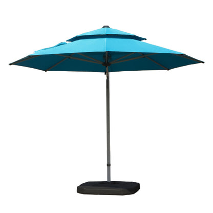 Round Cantilever Umbrella with Center Pole, Lake Blue (Base Not Included)
