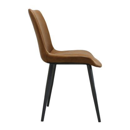 Brown Upholstered Dining Chairs with Metal Legs, Modern Side Chairs for Kitchen, Living Room & Meeting Room