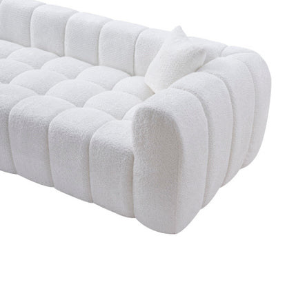 102.7 Inch Marshmallow Cloud Compressed 4-Seater Boucle Sofa with 2 Cushions for Living Room Apartment