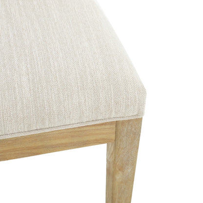 Fabric Upholstered Farmhouse Dining Side Chairs Set of 2, Rubberwood Frame