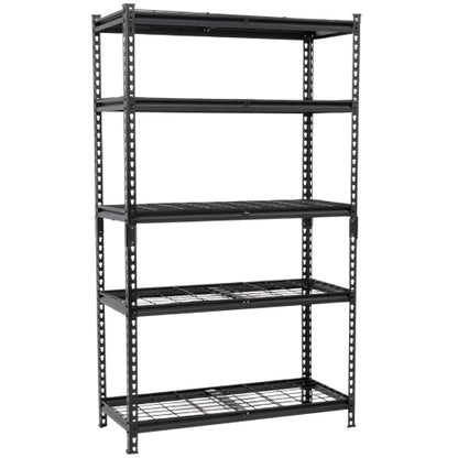 5 Tier Heavy Duty Storage Shelves Garage Shelving 2250 lb Load Boltless Assembly Black
