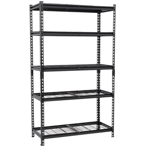 5 Tier Heavy Duty Storage Shelves Garage Shelving 2250 lb Load Boltless Assembly Black